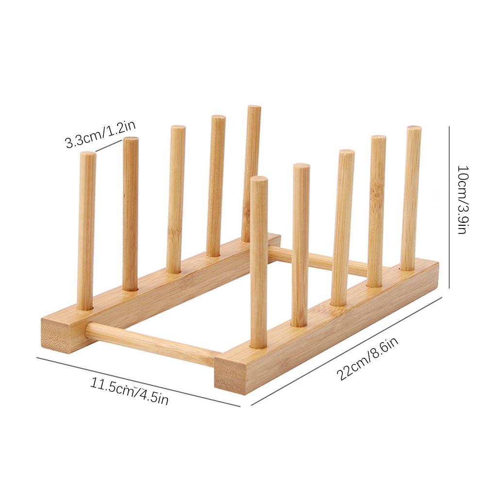 Kitchen Dish Drain Rack Dinnerware Storage Organizer Tray Plate Drying Shelf Wooden Book Cups Display Stand Drainer Holder