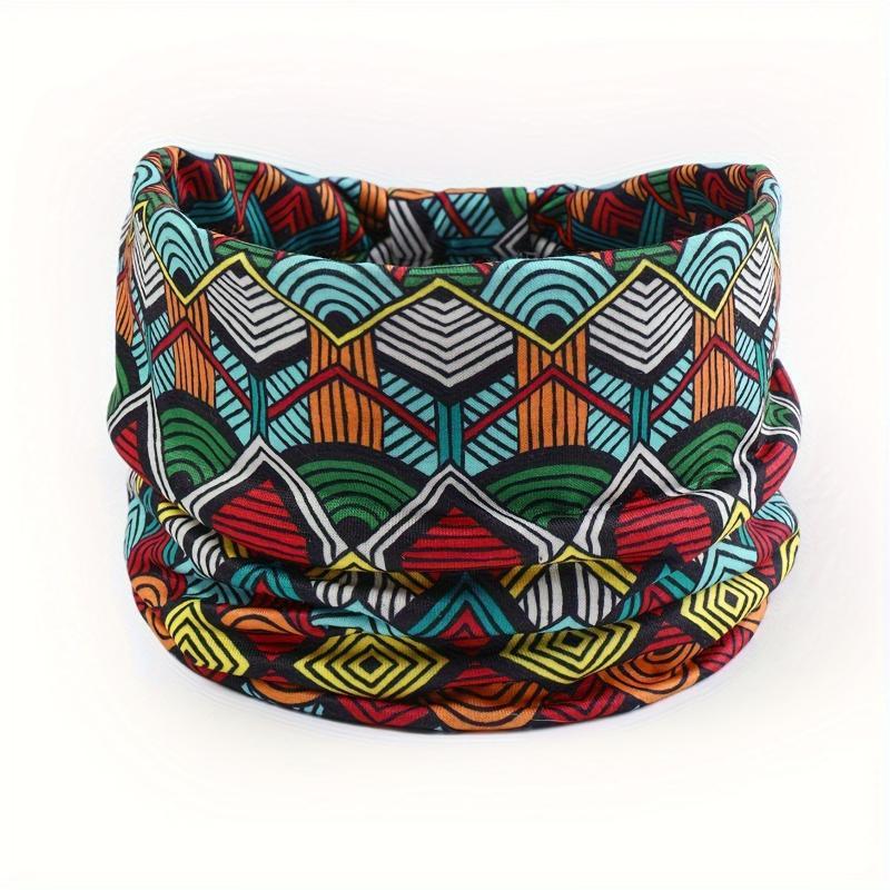 African Tribal Print Wide Headband With Soft Stretchy Fabric For Yoga Workout Running Wear