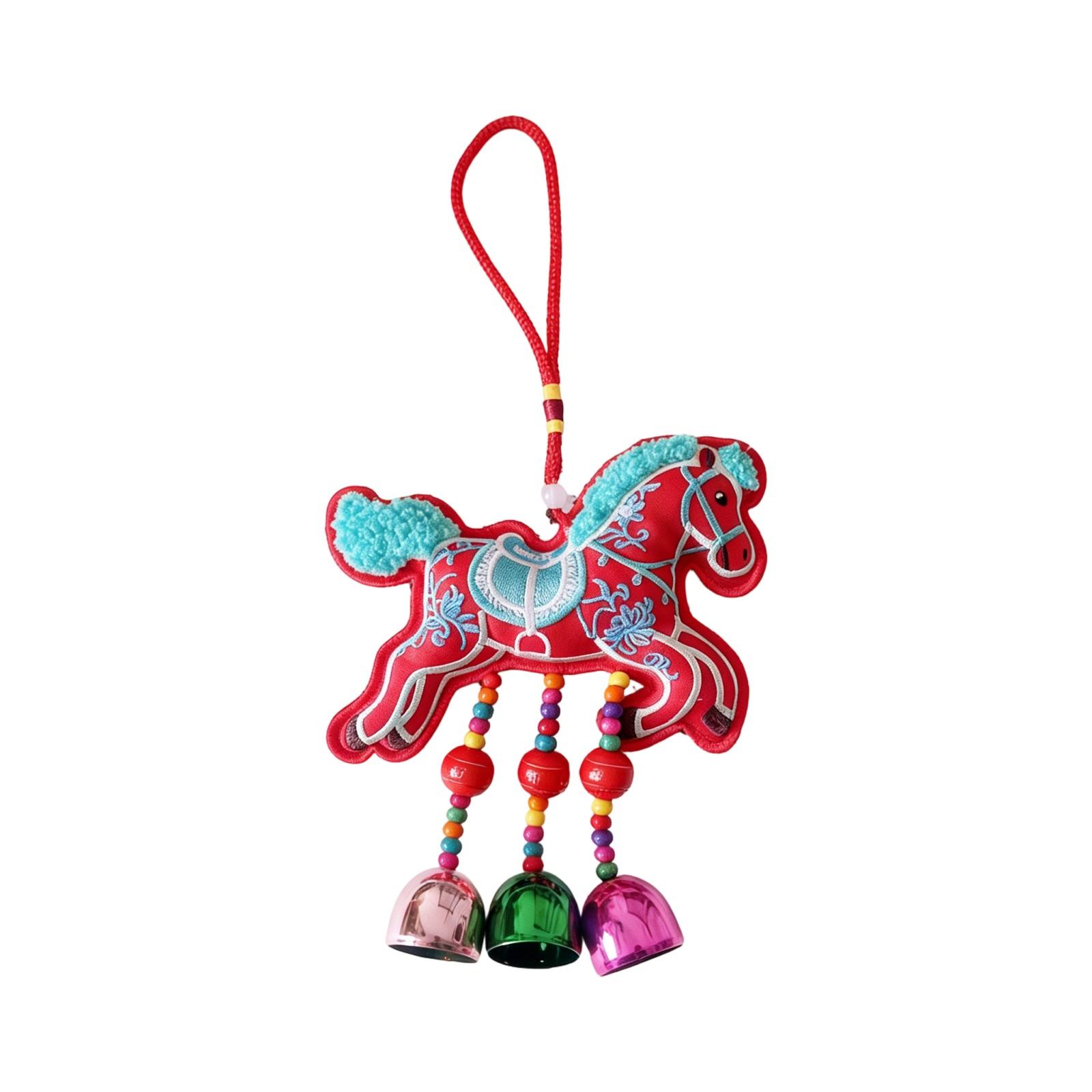 

Вышитый Год Лошади - Подвеска-Колокольчик, Традиционный Подарок, Подходит Для Дома, Автомобиля И Праздничных Украшений