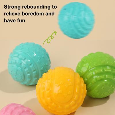 Squeaky Ball Dog Toy Rubber Ball Dog Chew Toy Interactive Dog Teeth Cleaning Fetch Toy for Puppy Teething Dogs Training