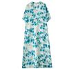DIMANAF 2025 Women Plus Size Spring Summer Floral Dress Casual Vintage Dress Basic Loose Linen Long Dress Maxi