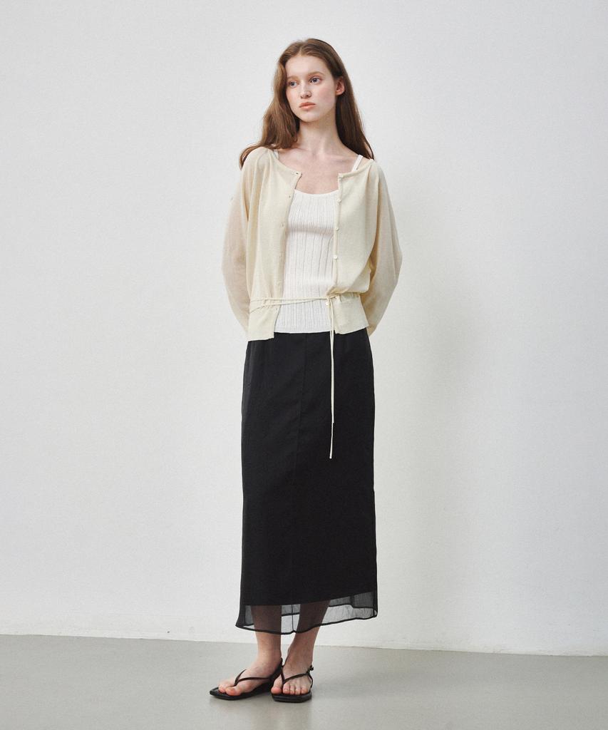 Ost Kaka Sheer Layered Maxi Skirt Black