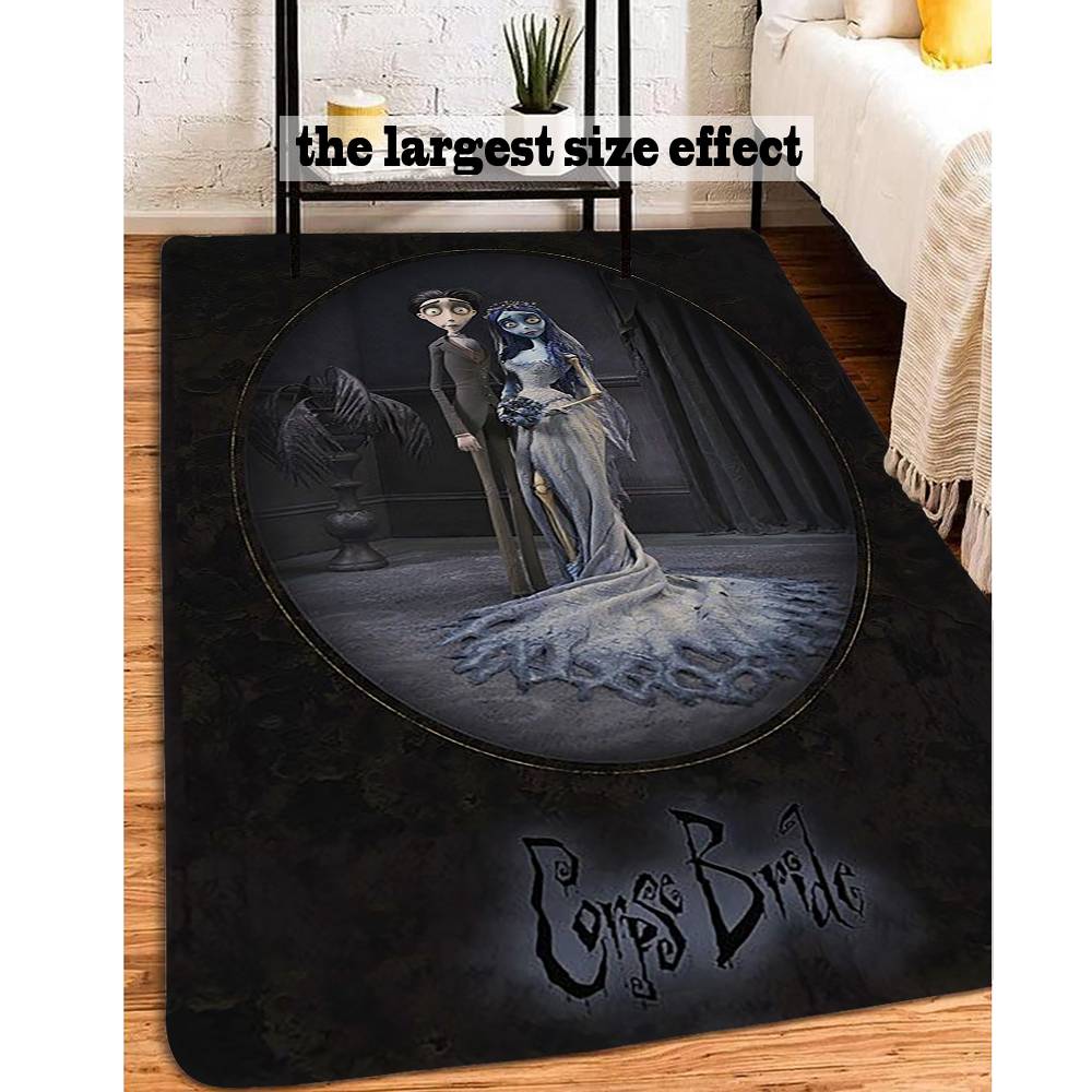 Tappetino per Porta Cartone Animato Sposa Cadavere Lavabile Antiscivolo Tappetino per Area Soggiorno Divano Sedie Tappeto da Ingresso Tappeto per Area Cucina