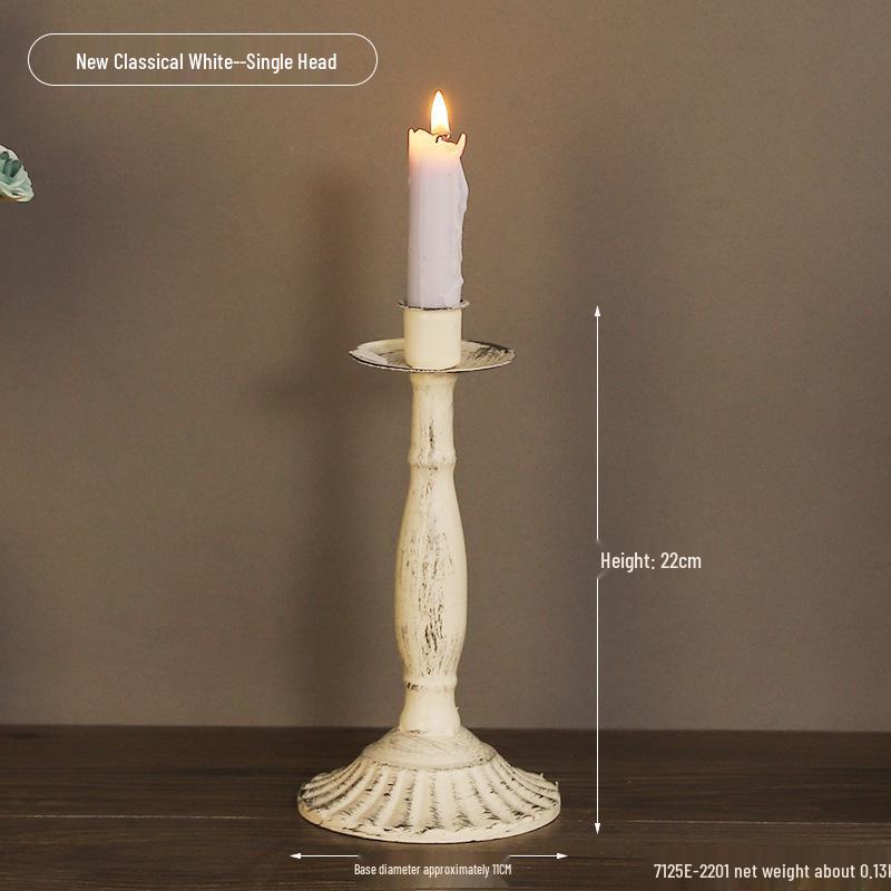 Vintage French Candelabra Ornament – Romantic European Candle Holder for Table Decor and Photo Props