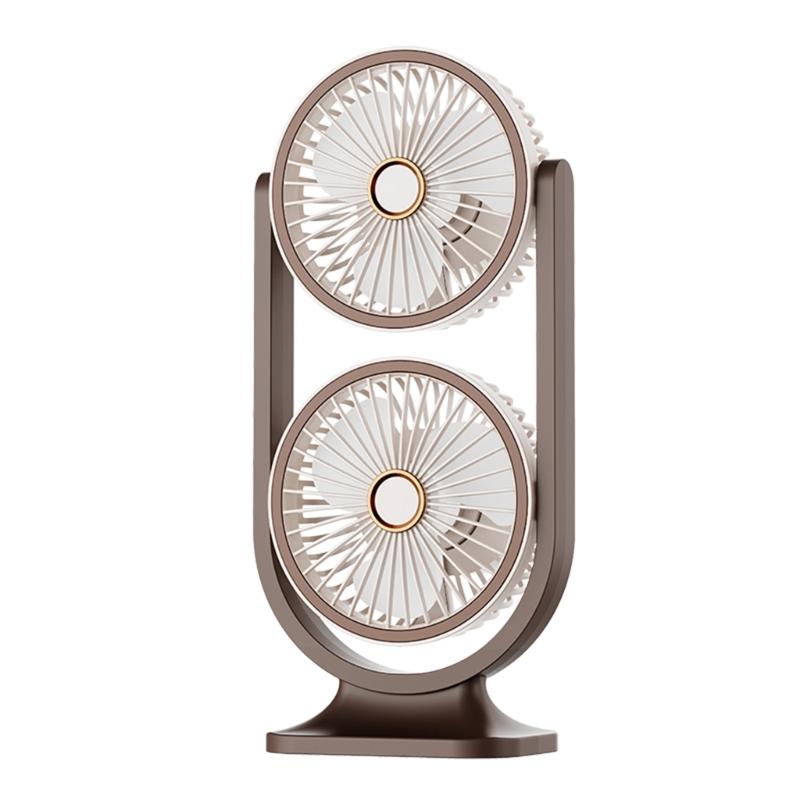 

Portable Desktop Fan USB Rechargeable Portable Double Head Cooling Fan For Home Outdoor Travel School Bedroom Living теплый белый