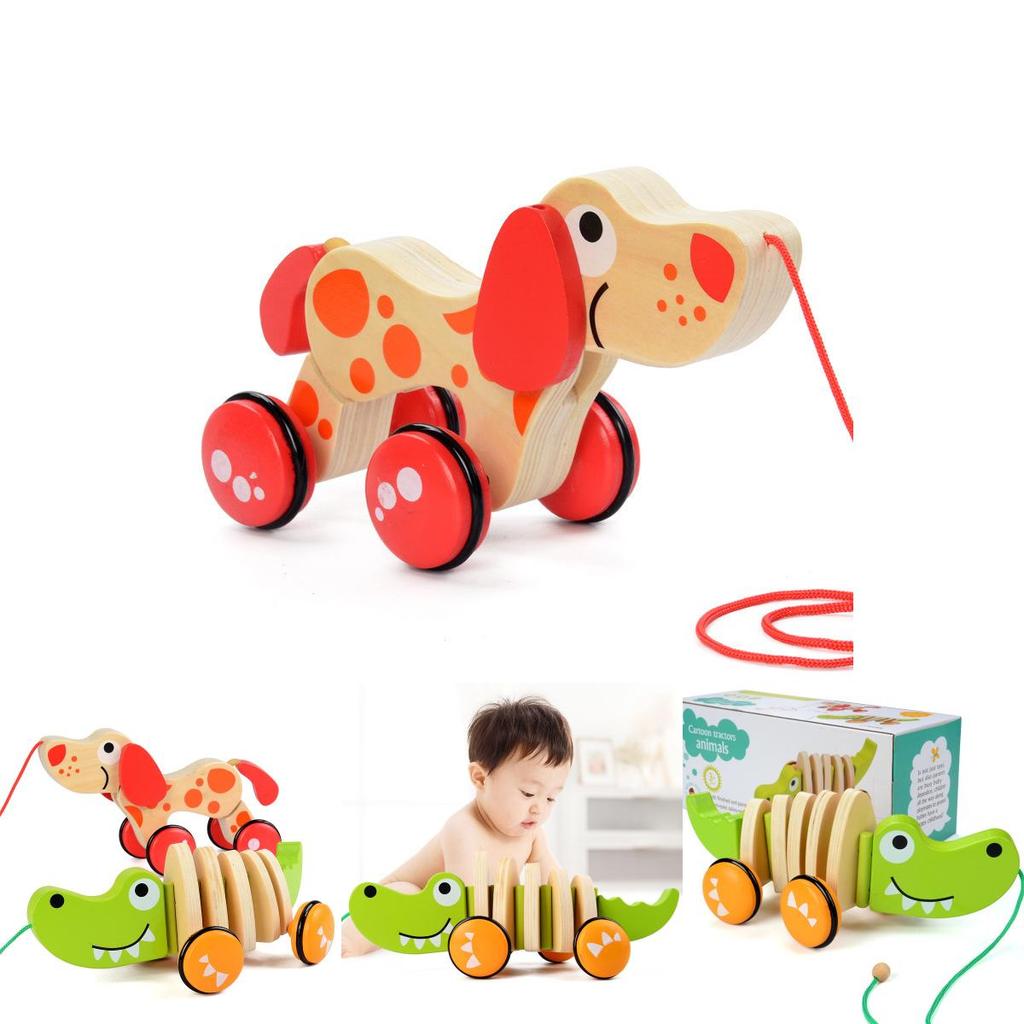 Premium Quality Kids Wooden Animal Puppy Trailer Toy Car For Endless Fun And Imagination