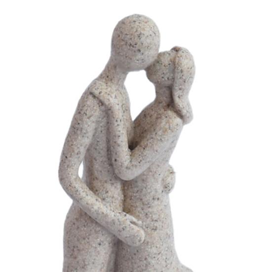 Modern Abstract Couple with Dog Resin Figurine, Romantic Man and Woman Statue Sculpture, Home Decor for Living Room Bedroom Office