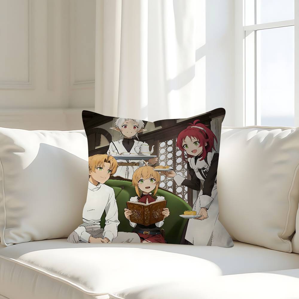 

Mushoku Tensei Перерождение безработного Наволочка Декоративная подушка Диван Домашний декор Чехол Наволочки 16x16Inch