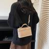 New Trendy Matte Crossbody Bag Minimalist Box Design Pure Color Handle Bag for Women Textured Casual and Versatile Evening Bags