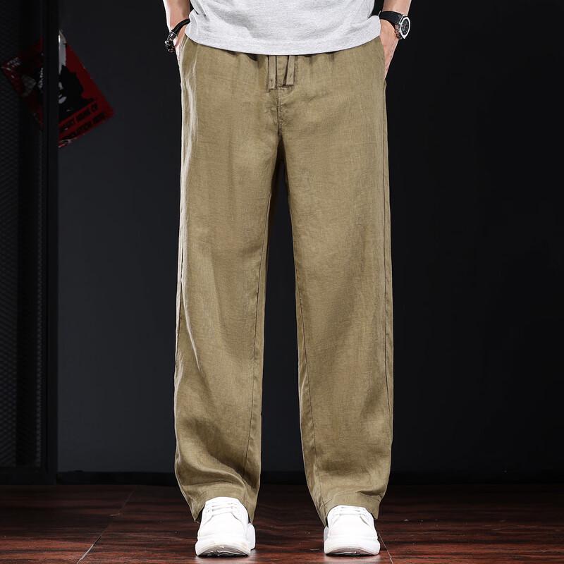 Men's Relaxed Fit 100% Linen Casual Pants