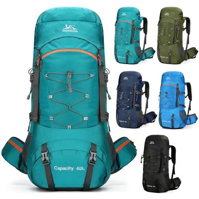 Wanderrucksack Campingtasche Bergsteigen mit wasserdichter Regenhülle Tagesrucksack für Männer Frauen Outdoor Reiserucksack Angeln
