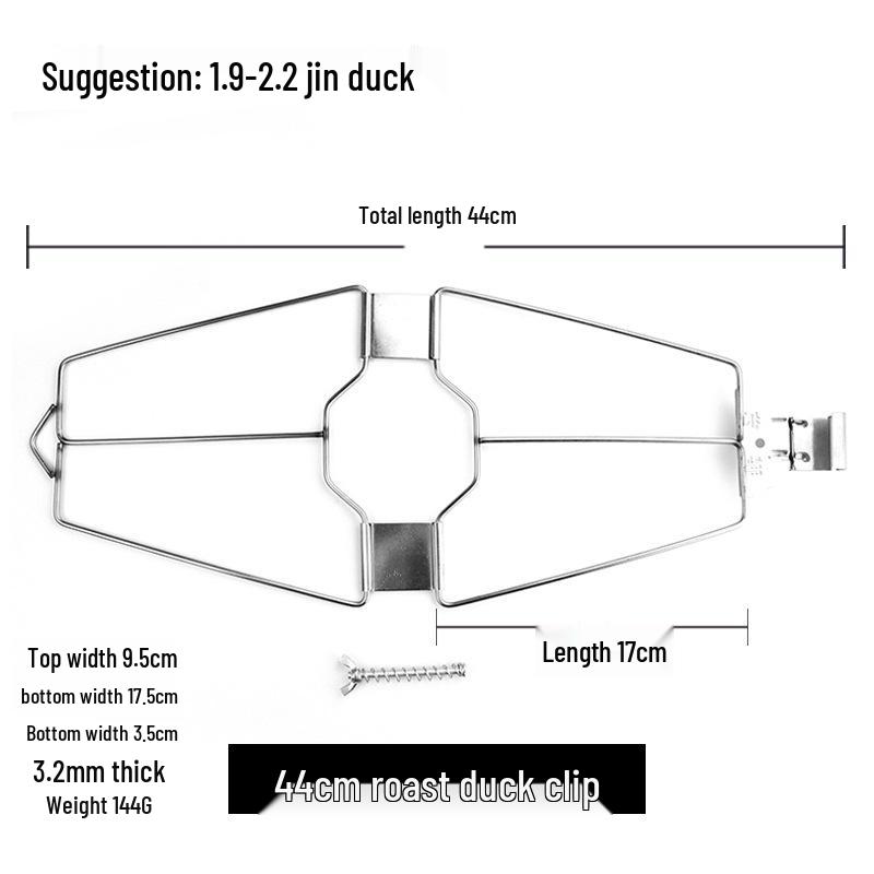 Stainless Steel Roast Duck Clips with Hooks - Available in Large, Medium, and Small Sizes for Thickened Sauce and Crispy Roast Duck. Large