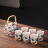 1set Ancient Chinese Ink Painting Ceramic Tea Set 7pcs Large Capacity Teapot With Tea Cups Afternoon Tea Set Gift For Tea Lovers Tea Accessories
