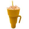 Snack Cup 2 In 1 Multifunction Color Changing Stadium Tumbler Snack And Drink Cup with Straw for Movies Home Use