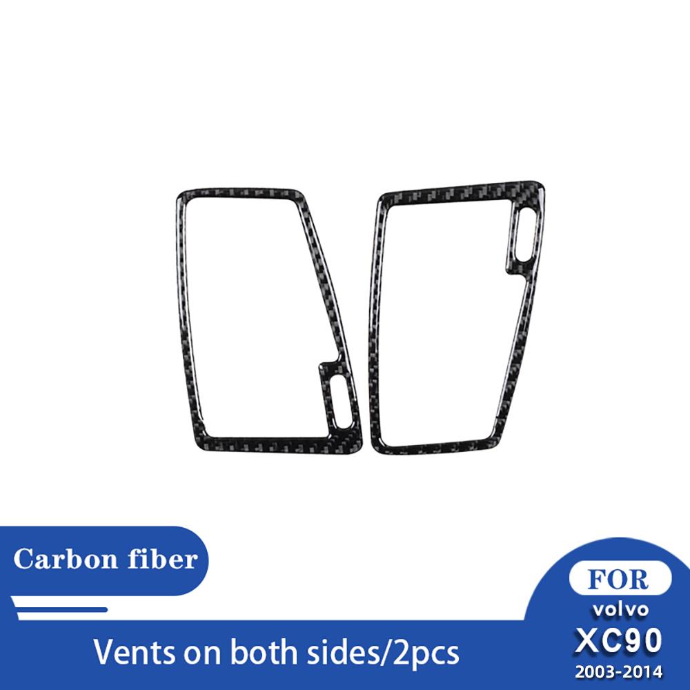 For Volvo XC90 2003 2004 2005 2006 2007 2008-2014 Car Dashboard Side Air Outlet Vent Frame Interior Trim Carbon Fiber Sticker.
