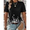 3D Geometry Pattern Casual O Neck T-Shirts Women Short Sleeve Funny Stripe Print Fashion Fem