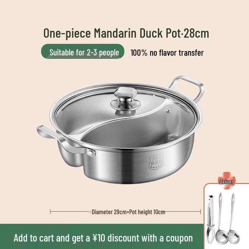 Yin-Yang 304 Stainless Steel Induction Hot Pot Shabu-Shabu Cookware