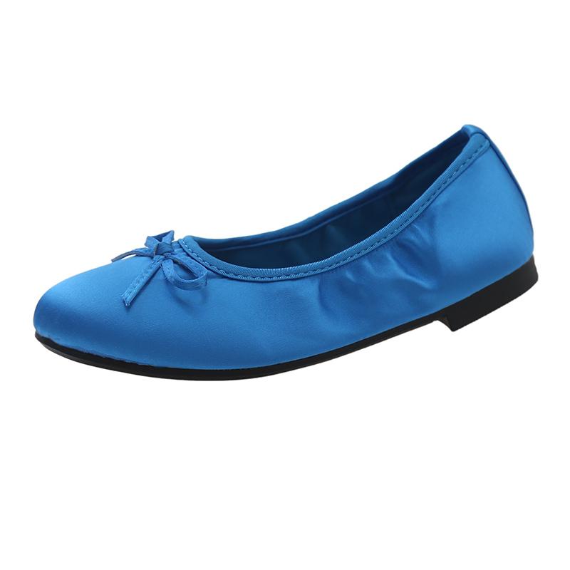 Spring and Autumn Soft Sole Ballet Shoes Round Toe Shallow Mouth Bow Comfortable Flat Slip-on Casual Non-Slip Flats