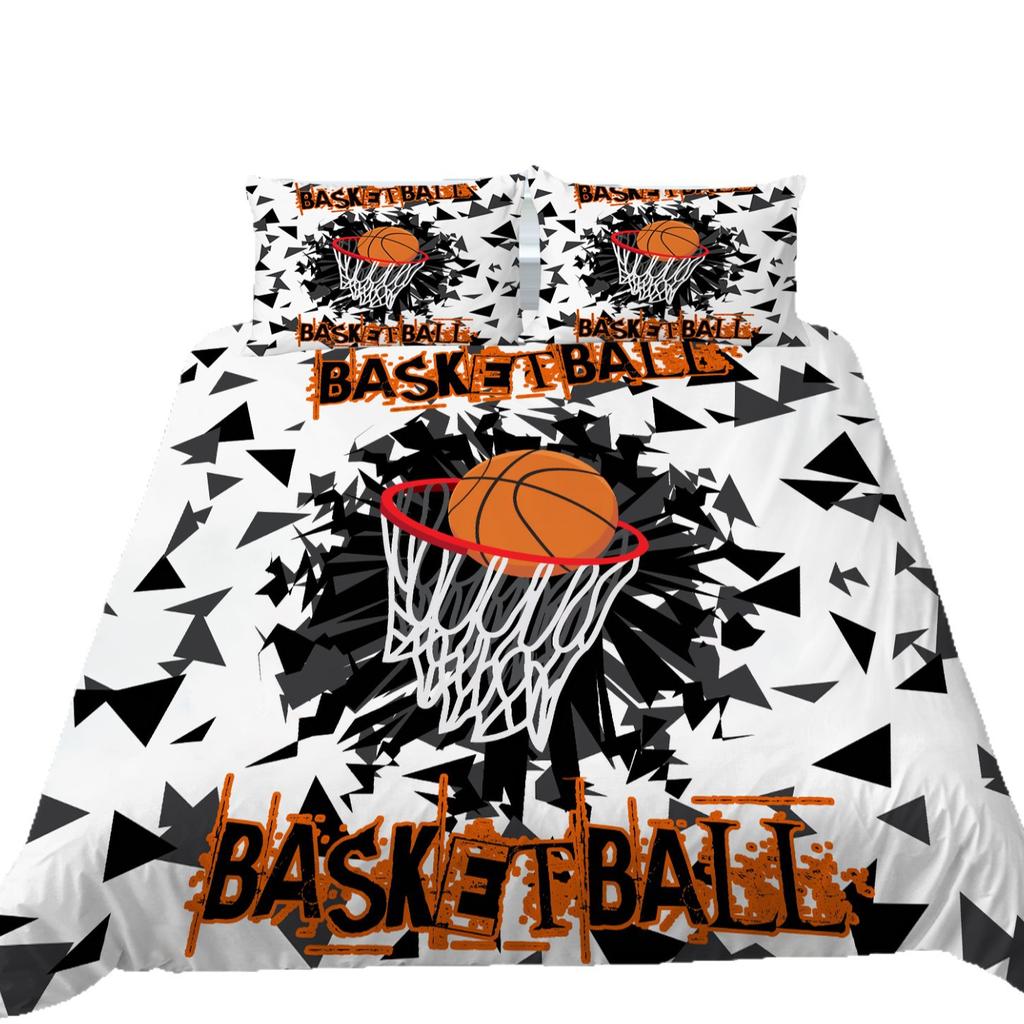 Quilt Cover Pillowcase Two Or Three Piece Basketball Series 3D Digital Printing Polyester