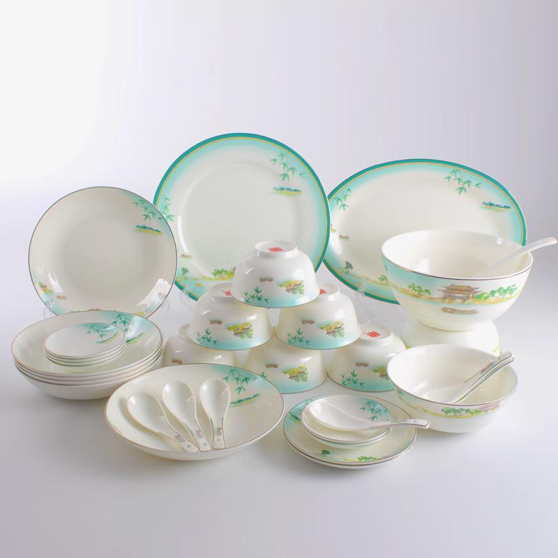 Shengshi Tangyun 32-Piece Bone China Dinnerware Set
