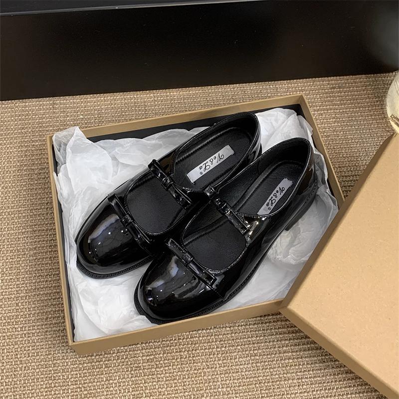 

Fashion 2025Designer Butterfly-knot Women Jane Fashion Round Toe Laides Soft Sole Comfort Street Style Shoes 35 чёрный