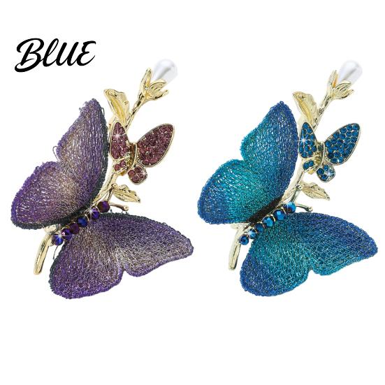 Unique Brooch Design Rhinestone Butterfly for Women Faux Pearl Insect