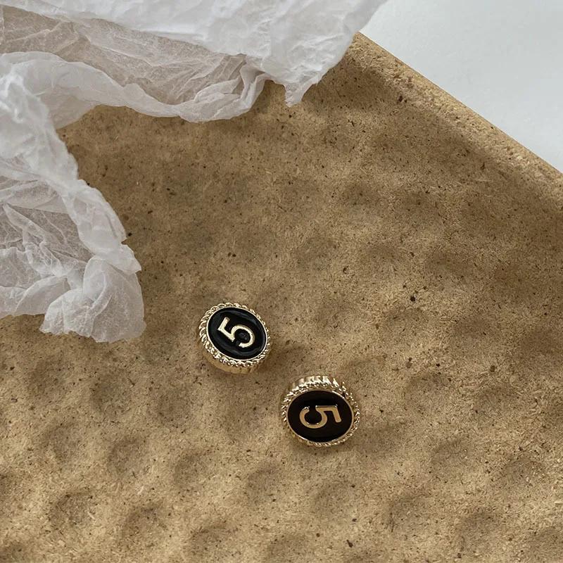 

10 шт. модных пуговиц 11 мм, круглые, номер 5, металлические пуговицы на ножке, женские блузки, свитера, швейные принадлежности 11mm чёрный