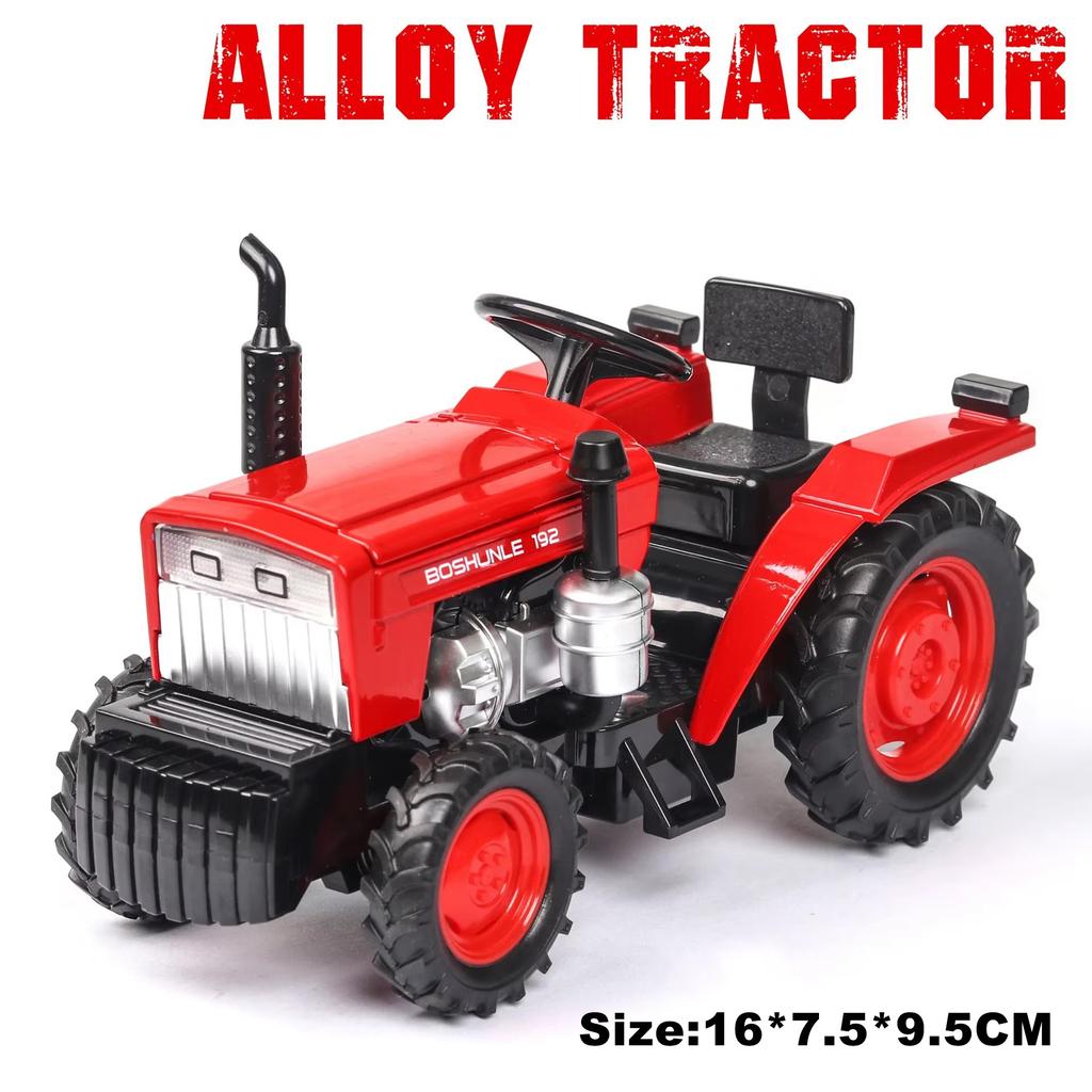 1:32 Alloy Tractor Diecast Miniature Model Toys Car Rubber Tire Metal Body Rear Wheel Return Force High Simulation Models Gifts