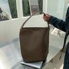 Retro simple shoulder bags large capacity bucket underarm bag pu leather women's commuter tote bag fashion ladies purse handbags