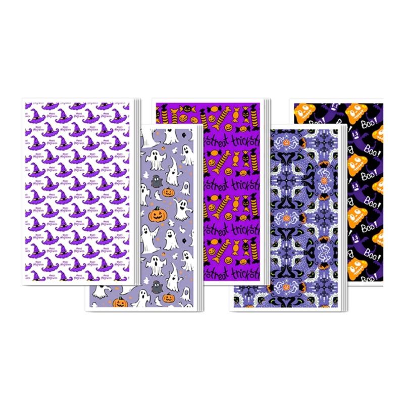 20 Pcs Clay Water Transfer Sticker Set Colorful Halloween Patterned Sticker For Pottery Fridge Art And Home Decoration
