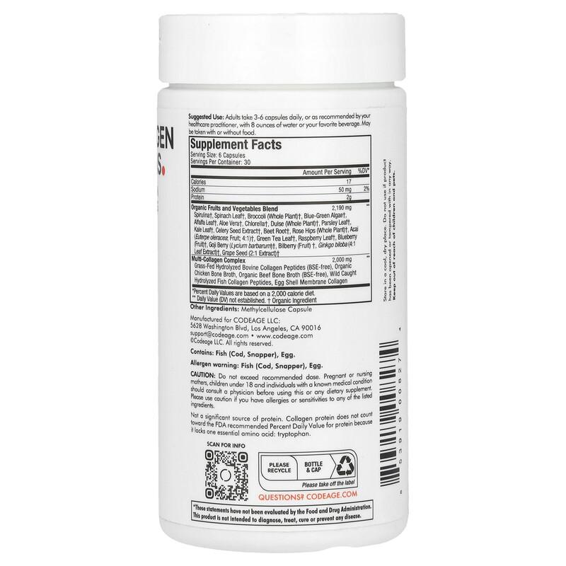 Multi Collagen Raw Greens, 180 Capsules