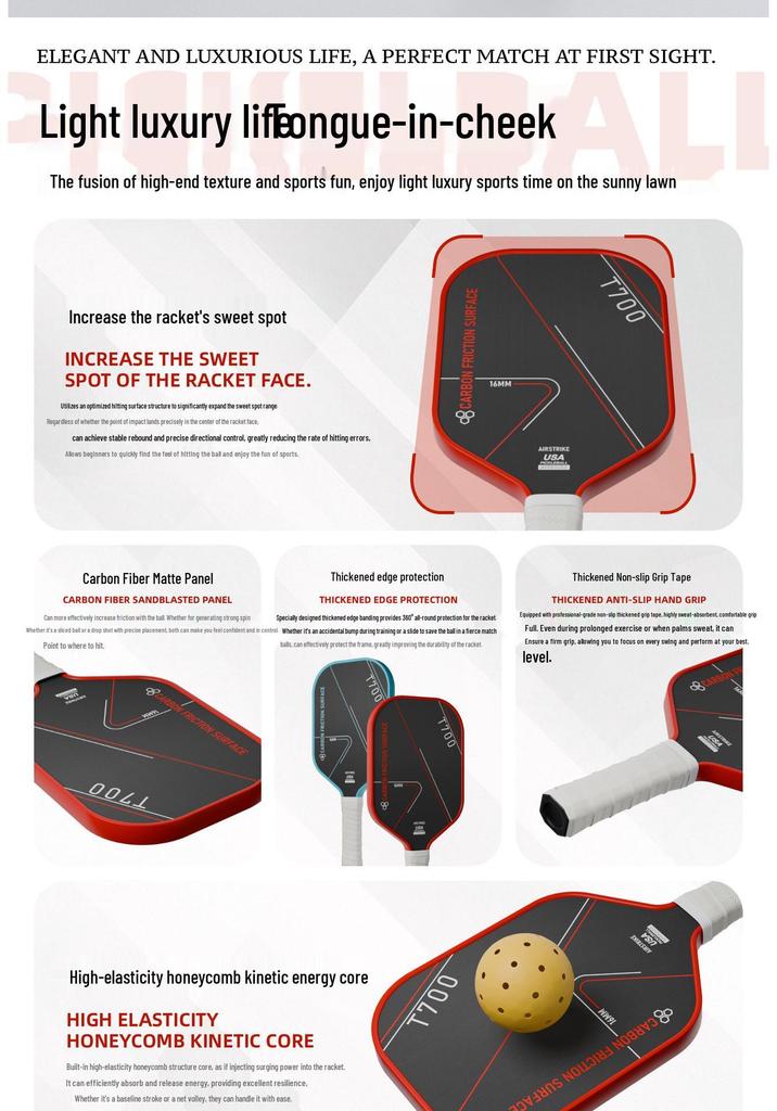 Carbon Fiber Pickleball Paddle Set for Adults & Children