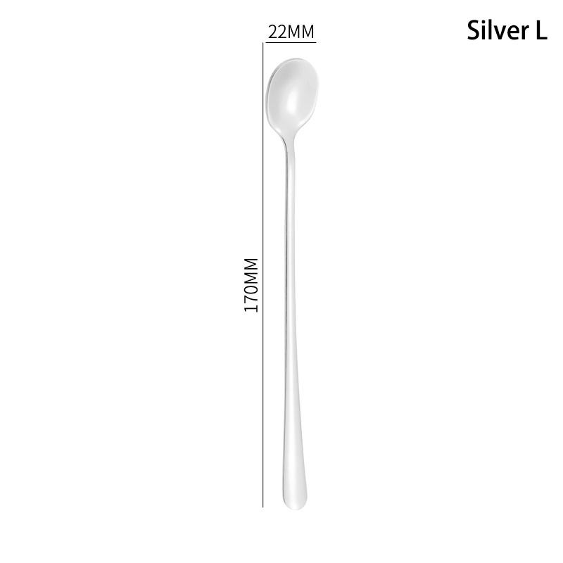 Tea Coffee Soup Spoon For Eating Mixing Stirring Long Handle Teaspoon Spoon Cocktail Ice Cream Honey Spoons Kitchen Cutlery