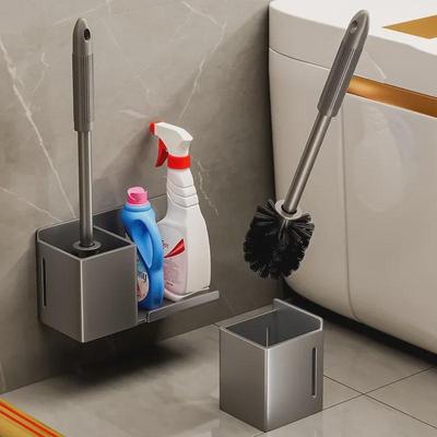 Punch-Free Household Toilet Brush with Rack - Optimal Bathroom Cleaning Solution