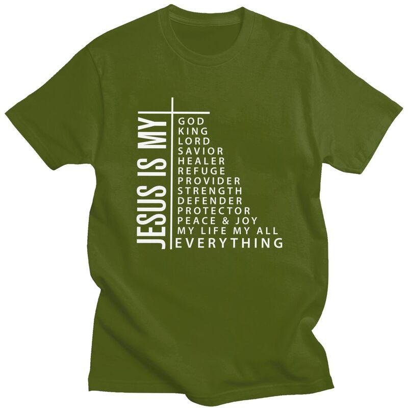 Herren Jesus Ist Mein Gott König Herr Erlöser Heiler Mein Alles T-Shirt Kurzarm 100% Baumwolle T-Shirt Locker Übergröße Kleidung