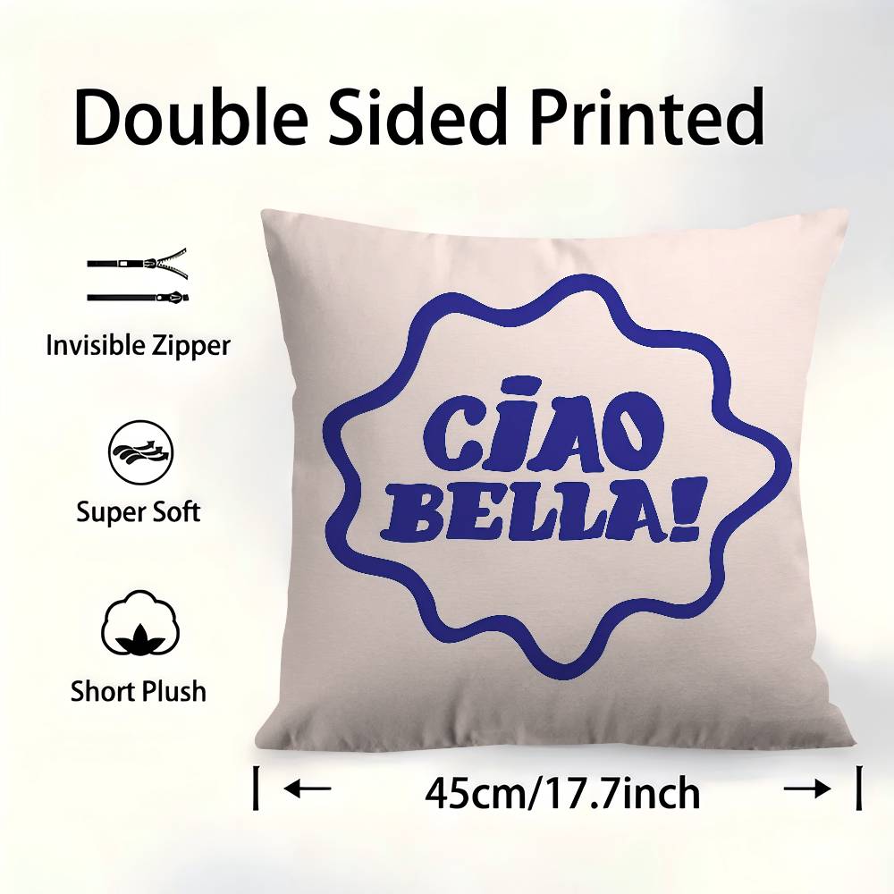 Ciao Bellas Italy Cushion Cover Decorative Pillow Sofa Home Decor Case Pillow Cases