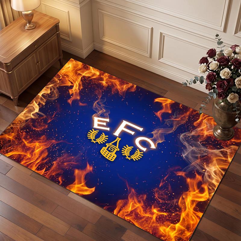 Tappeto in Velluto di Cristallo con Stampa Calcio Everton, Comodo Assorbente d'Acqua Antiscivolo Tappeto per Pavimenti Interni