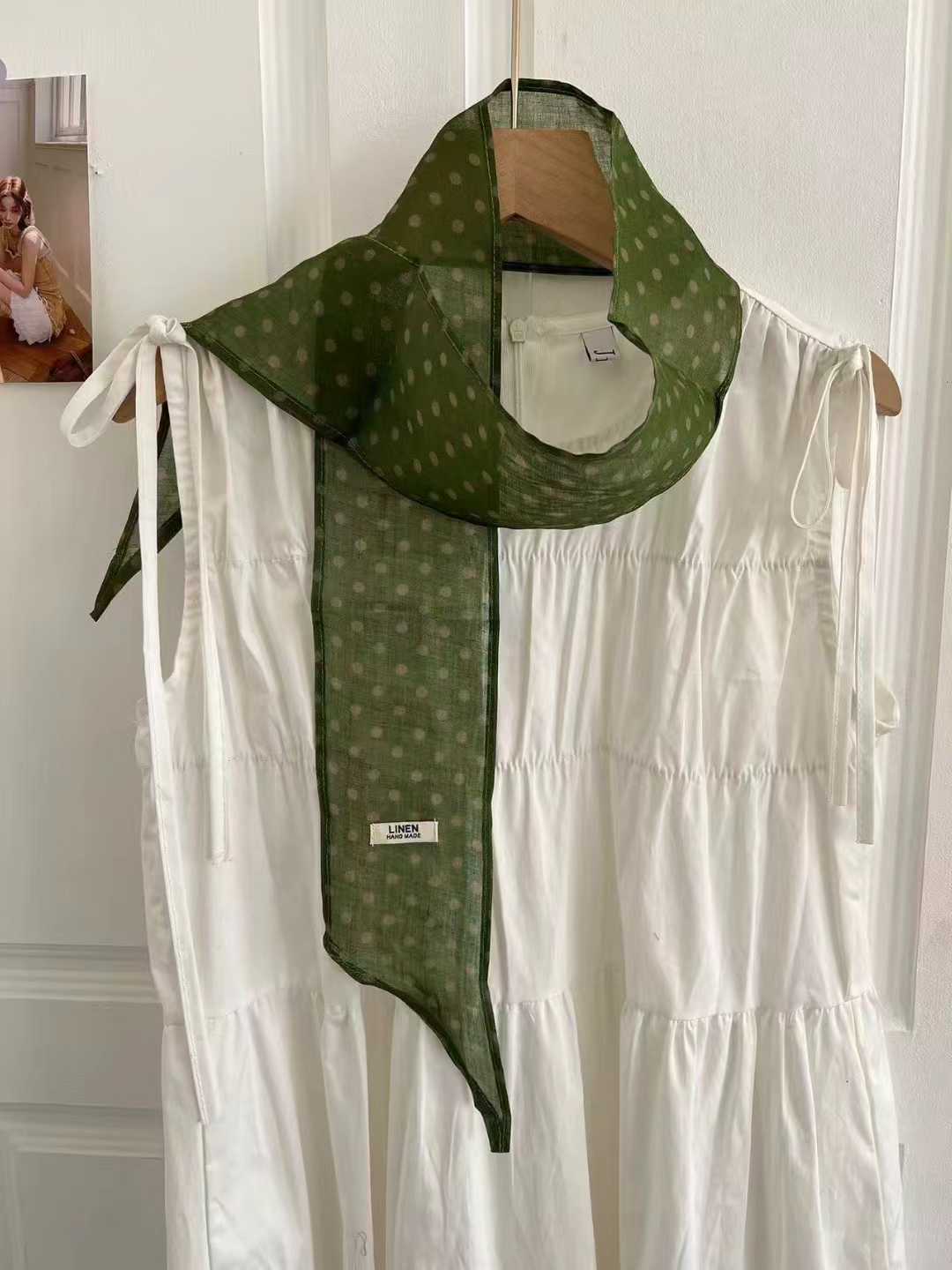 New Dutch linen long sunscreen beach towel shawl, cotton and linen solid color scarf pearl light gift silk scarf women