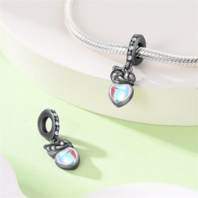 Black Cat Beads Pendant Fit Bracelet Necklace Accessories Bead Charms Copper Jewelry Making Fine Jewelry Gift