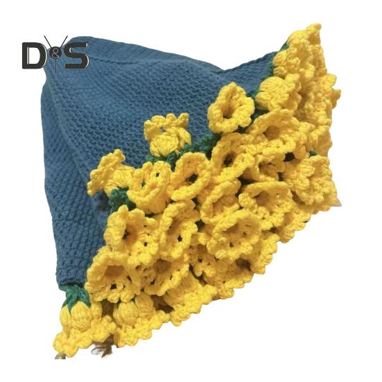 Flower Blanket Crocheting Kit Rose Bouquet Blanket DIY Kit Crochet Bouquet Throw Blanket Craft Set for Mother's Day Gift Home Sofa Couch Decor