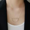 J.Lauren Half Moon Silver Necklace N0757