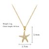 Fashion Simple Gold Color Starfish with Zircon Pendant Necklaces for Women Stainless Steel Chain Jewelry Accessories Gifts
