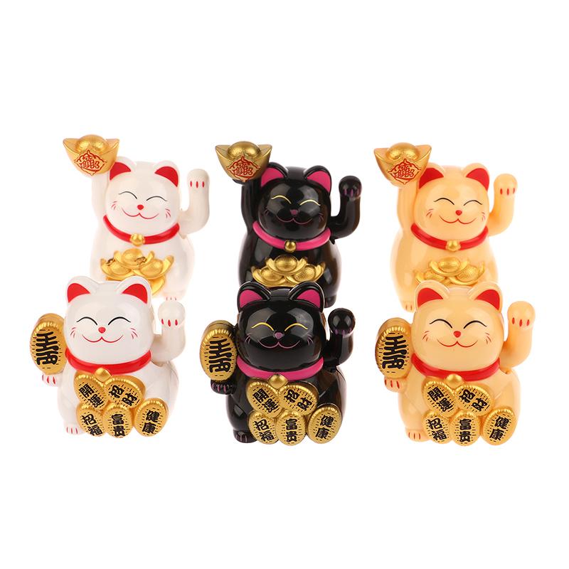 1 Stück Mini Solarbetriebene Chinesische Glückskatze Reichtum Winken Schütteln Hand Glück Willkommen Katze Süße Glückskatze Home Auto Dekor Geschenk