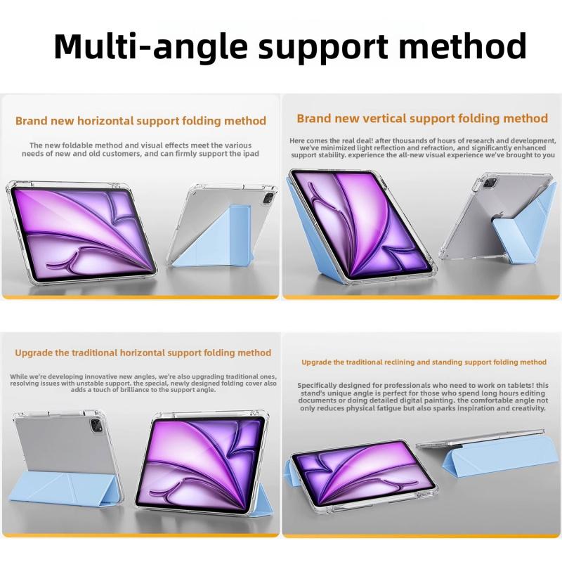 For IPad Huawei Xiaomi Redmi Protective Case Air56 Acrylic Y-Fold Pen Slot 11.5S Tablet Case