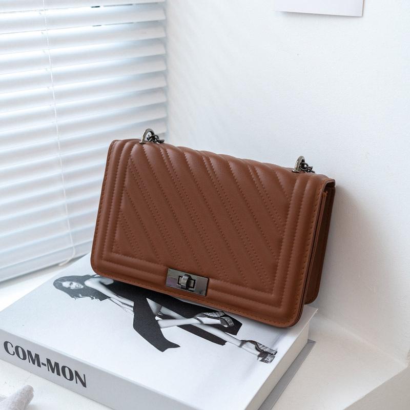 

Fashion bag women s bag summer new trendy messenger bag fashion shoulder chain small square bag коричневый