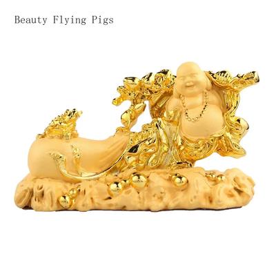 1PCS Resin Money Bag Golden Cicada Buddha Ornament Chinese Style Minimalist Car Number Plate Ornament Gift High-end Gift