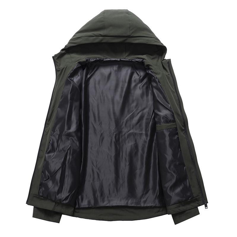2025 Men's Urban Casual Hooded Jacket - Solid Color, Long Sleeve Fashion