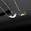 2 Peças/Conjunto Quebra-Cabeça Divertido com Totem do Sol Colar com Pingente Redondo Melhores Amigos Joias de Amizade BFF Presente