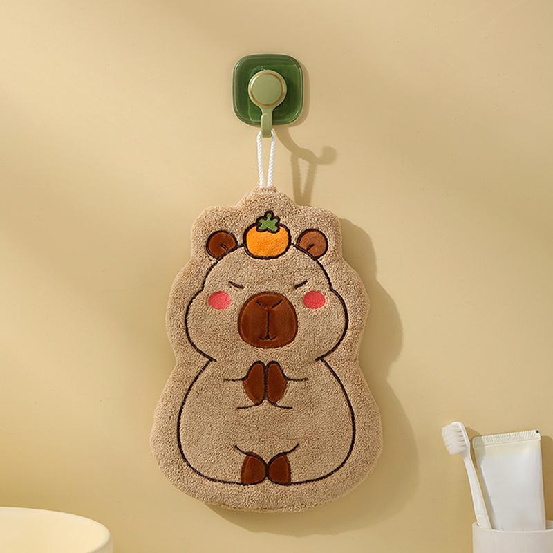 Cartoon Handtuch Niedliches Wasserschwein Hängehandtuch Küche Badezimmer Gesichtswaschlappen Meerschweinchen Korallenfleece Schnelltrocknendes Handtuch
