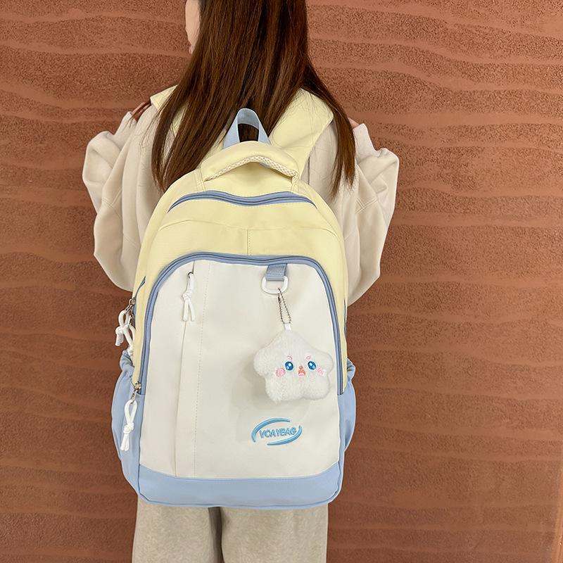 New high-value schoolbag ins niche casual large-capacity backpack, Korean version backpack for junior and high school students